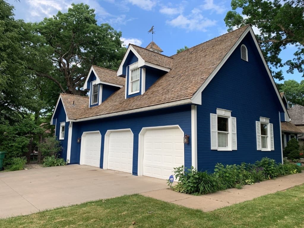 Smoky Blue Garage & Siding