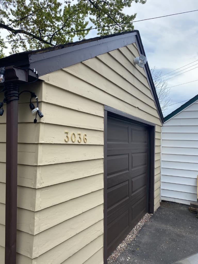 Tan & Dark Brown Garage